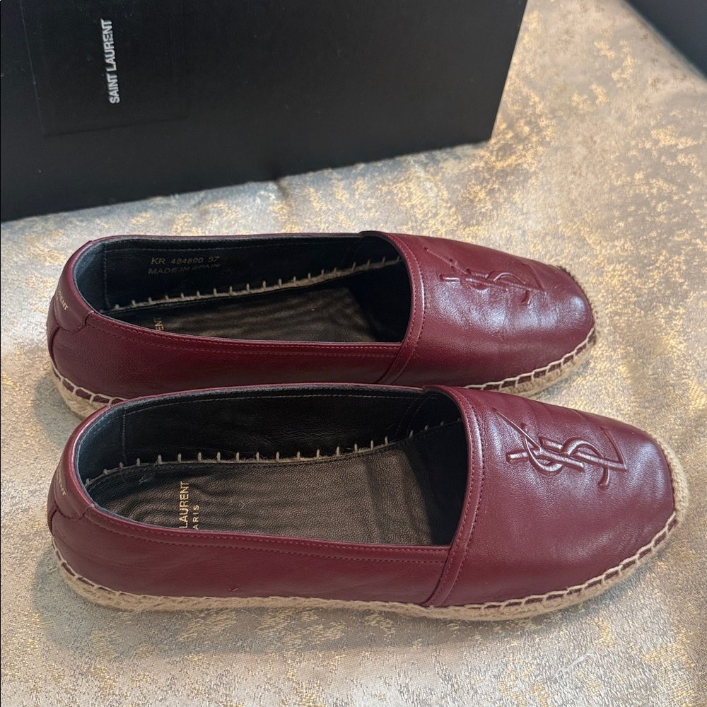 Saint Laurent Burgundy Espadrilles for Women - Picture 3 of 6